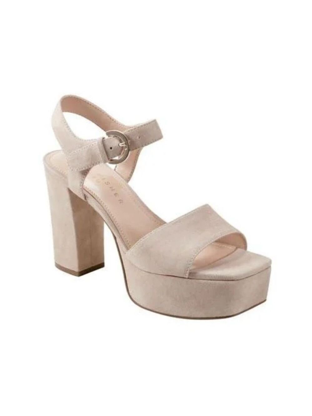 Marc Fisher LTD Cinthia Platform Sandals Women’s 8.5 Light Beige Suede NWT - Picture 3 of 15